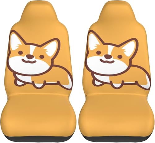 かわいい 柴犬 犬柄 シートカバー 2枚 前席 防汚 カーシートカバー シートエプロン クッション 軽自動車 普通車 ブラック 運転席 助手席 座席 おしゃれ 車用 シート カバー プレゼント cc64
