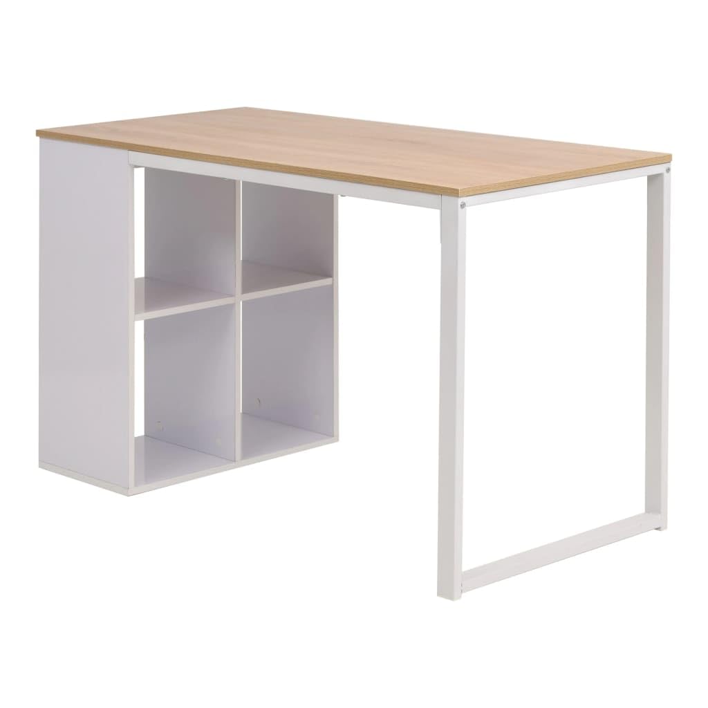 Tavolo Salvaspazio Scrivania Gaming Tavolo Consolle Scrivanie Gaming Scrivania 120x60x75 cm Rovere e Bianco per Studio Camera Da Letto Soggiorno Sala Studio