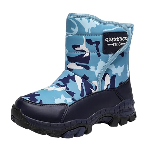 IWIHMIV Boys Hiking Boots Girls Outdoor Short Boots Non Slip Thickened Warm Comfortable Work Ankle Boots