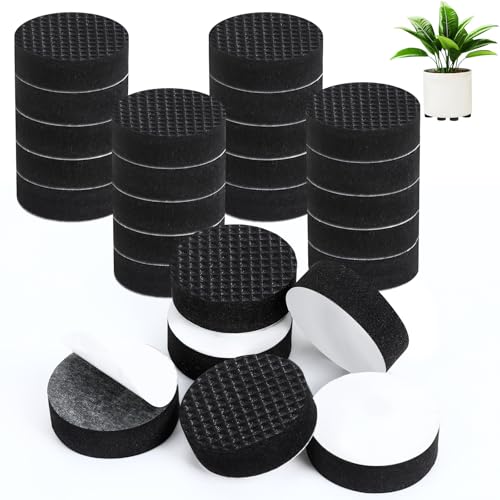Augshy 90 unidades de macetas con patas de espuma EVA, invisibles, patas de goma, autoadhesivas, para un drenaje óptimo (negro)
