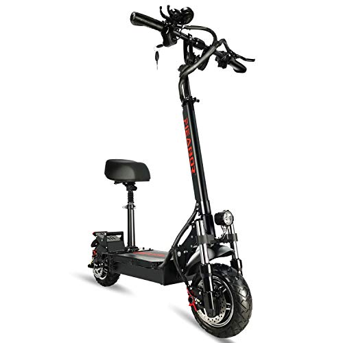 US Warehouse Adult Electric Kick Scooter Q08Plus, 2400W Dual Motor 10'' Tubeless Tires Up to High Speed 70KM/H, Foldable and Long Range Battery Two Wheels UL Certified E Scooters