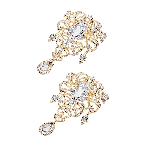 Épingle à nourrice décorative et broche de manteau en strass blanc brillant