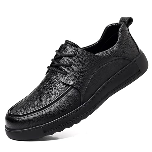 Men's Soft Leather Oxford Dress Shoes Casual Lace Up Hand Stitched Breathable Derby Shoes for Business Office Formal