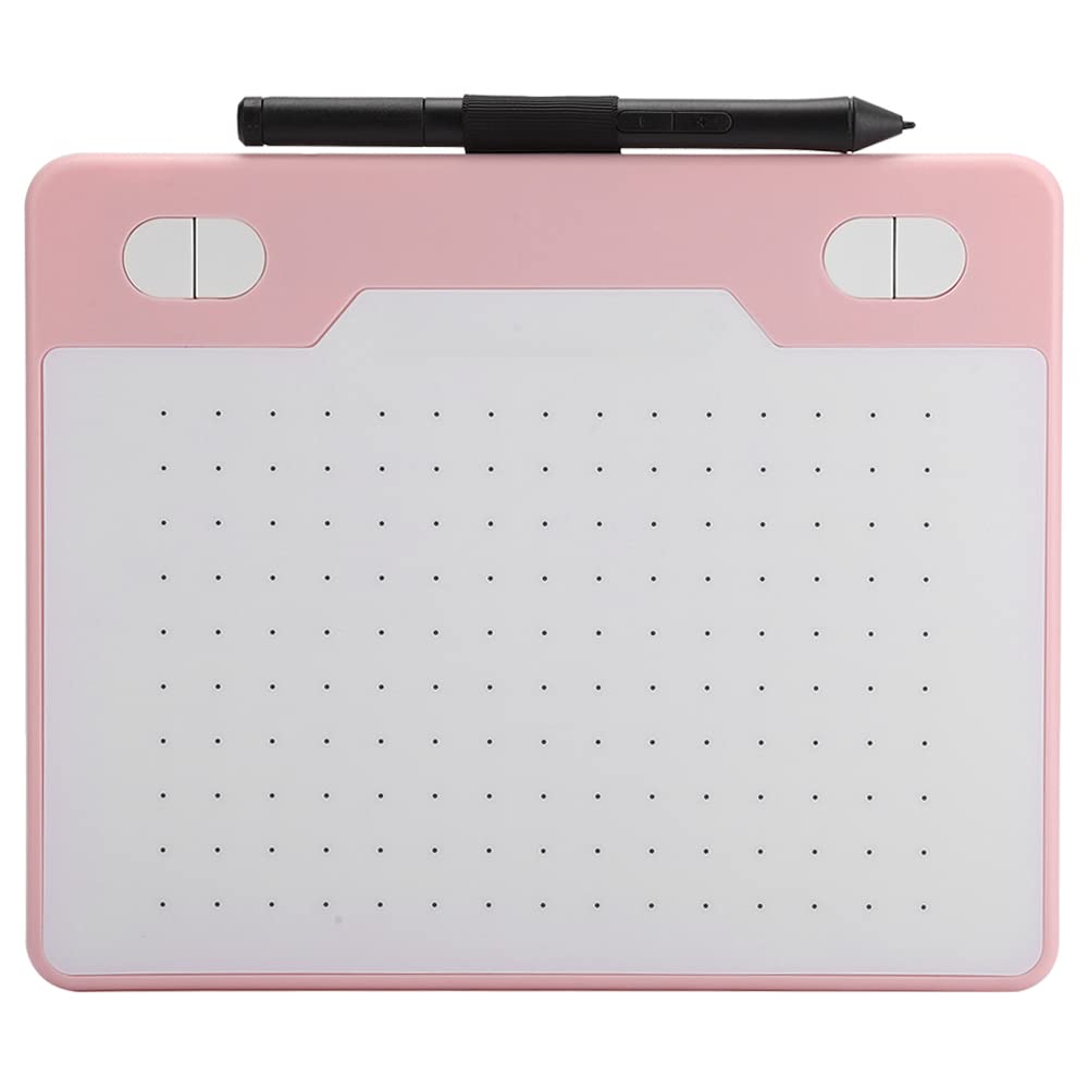 Bewinner Tavoletta Grafica Portatile con Penna a Pressione 8192 Livelli, Tappetino per Scrittura Digitale per, OSX, Tavoletta USB a Induzione Elettromagnetica per Schizzi e Arte (PINK)