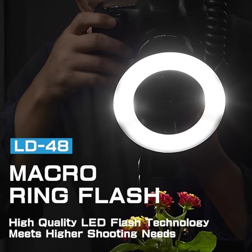Flash Annulaire Macro LED à écran LCD et 7 niveaux d'intensité
