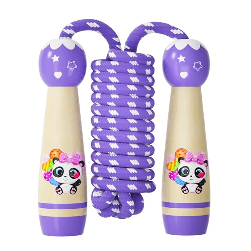 Opiniones y reviews de Ropa de Ejercicio y fitness para Niño Top 10. 48 Cuerda de saltar para niños, cuerda de saltar trenzada de algodón ajustable con mango de madera para niños pequeños, fitness, ejercicio, actividades al aire última...