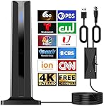 Digital TV Antenna Indoor, 2025 HD Antenna for Smart TV with 3M Stick Base 360°&Long Range Reception for Local Channels, Easy Setup Antena Without Cable - Image 2