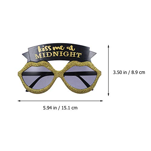 LUOZZY 4 peças de óculos labiais românticos Kiss Me at Midnight óculos acessórios para fotos de casa