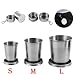 Stainless Steel Camping Mug Camping Folding Cup Portable Outdoor Travel Demountable Collapsible Cup with Keychain 75ml 150ml 250ml (L)