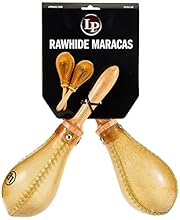 Natural rawhide shells Wooden handles Pair