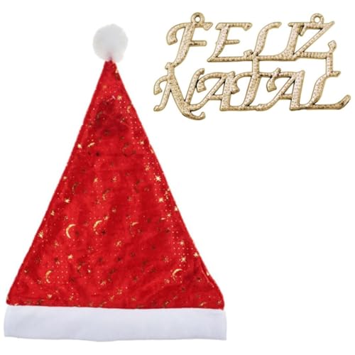 Quero & Preciso, Gorro Do Papai Noel e Enfeite Feliz Natal Cetim Luxo
