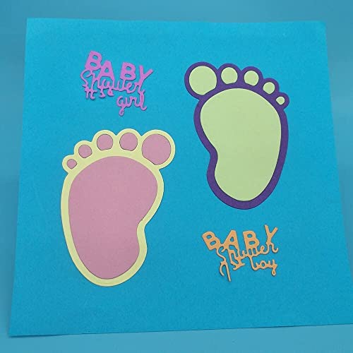Baby Footprints Cutting Dies, Boy Girl Letter Die Cuts Metal Embossing Stencils Template Mould For Card Scrapbooking And Diy Craft Album Paper Card Decor #TOP4