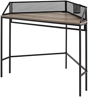 Walker Edison Industrial Corner Laptop Computer Writing Desk Home Office Workstation Small, 42 Inch, Grey Wash