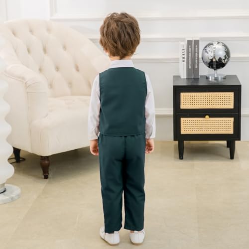 Image of Volunboy Toddler Suit Boys Formal Wedding Guest Dress Outfit | graduation dress clothes, gentleman ring bearer bowtie outfit, back-to-school pants set, birthday photoshoot dressy outfit
