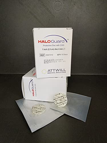 HaloGUARD antimicrobial 4mm protective IV disc with CHG- Carton of 10 Discs