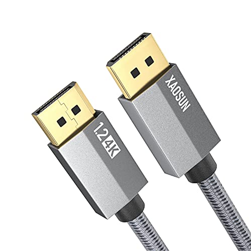 XAOSUN Displayport Cable 3.3ft, DP Cable Ultra High Speed 4k DisplayPort 1.2 Cable Gold-Plated Braided Displayport Cord Support 4K@60Hz, 2K@144Hz, 2K@165Hz for Laptop PC TV Gaming Monitor etc…