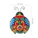 Scwhousi Metal Ladybugs Outdoor Wall Decor,Mexican Pottery Outdoor Decor,Talavera Garden Decoration Hanging for Fence,Yard, Patio,Living Room,Bedroom,Muticolored