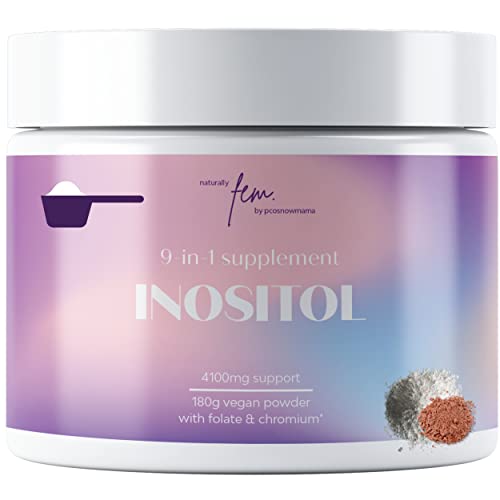 Inositol FEM Myo & D-Chiro 4100mg | PCOS, Balance Femenino & Equilibrio Hormonal | Suplemento 9-en-1 Inositol, Ácido Fólico, Cromo, Zinc, B6, B12, D3, Selenio & Manganeso | Sin aditivos (Polvo)