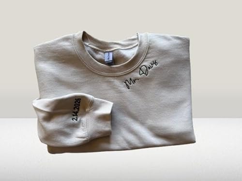 Personalized Mr. & Mrs. Custom Embroidered Couple Hoodies - His and Hers Matching Sweatshirts for Weddings, Engagements, and Anniversaries - Image 5