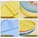 Divided Plates for Adults (8 Packs), Unbreakable Portion Control Plate Sectioned with Dividers, 9 Inch Plastic Food Separator Dinner Plates Lightweight Compartment BPA Free Reusable Microwave Safe