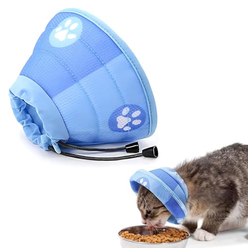 Collare Protettivo Gatto Elisabettiano Anti-morso Non Leccarsi per Gatti Collari Protettivi e coni, Regolabile Morbido Collare Cane per Recupero Postoperatorio dell'Animale collare elisabettiano(S)