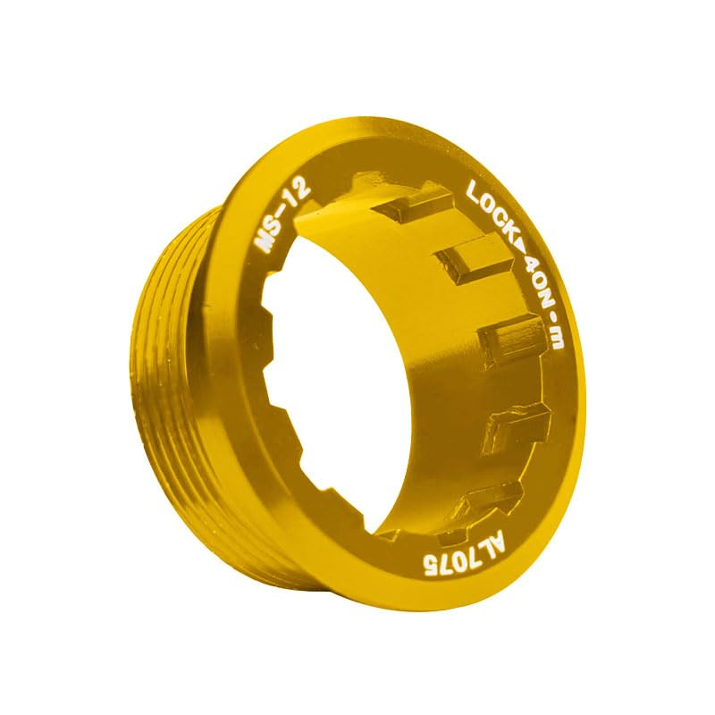 BroLuka Bike Cassette Lockring, Compatible with Shimano Micro Spline 12 Speed, Durable Alloy Flywheel Ring Cover, Secure Locking for MTB, Road Bike（Red）
