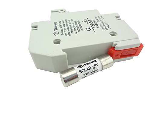 MISOL 1 unit of PV solar fuse 15a 1000VDC fusible 10x38 gPV, with holder/Fusibile solare PV Cover