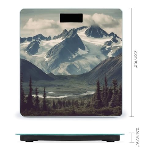 Balanza digital de baño Alaska Mountains 26x26 cm vidrio templado miniatura 2