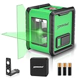 TOMAHAWK® TLL 02 - Compact 2 Green Line Laser Level - 98ft Green Cross Self-Levelling Laser Line for Construction with Vertical/Horizontal Base, Adjustable Brightness