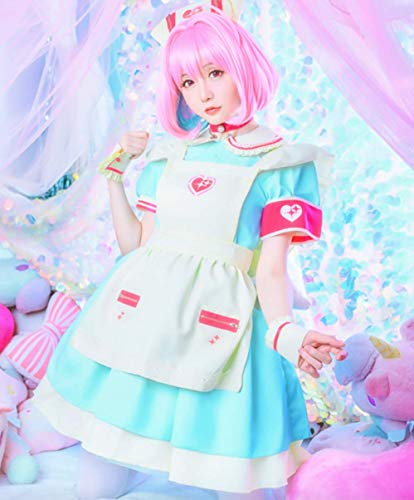 コスプレ衣装「アイドルマスター シンデレラガールズ」夢見りあむ風 ナース メイド服 ウィッグ付き (女性-S)