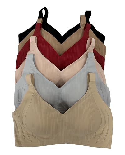 Image of Viola's Secret 6 Pack of Color Print T-Shirt Bras B Cup C Cup and D Cup
