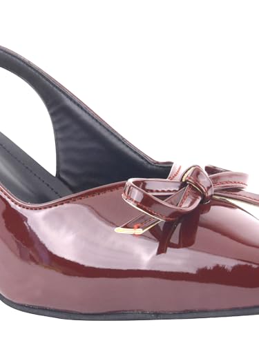 Image of Shoetopia Women's Block Heels Pointed Toe Slip-On Sandals | Elegant Dress Heels for Party, Wedding & Evening