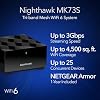 NETGEAR Nighthawk Tri-Band Whole Home Mesh WiFi 6 System (MK73S) Router + 2 Satellite Extenders - 3Gbps Speed - Coverage up to 4,500 sq. ft., 25 Devices - Includes 1-Year Armor AX3000 802.11ax