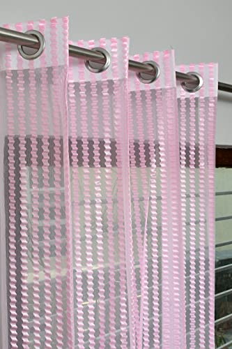 Image of HOME UTSAV 1 Piece Sheer Premium Tissue Net Polyester Curtains for Window 6 Feet, Baby Pink