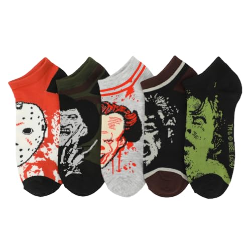 Bioworld Warner Brothers Horror Movie Characters Womens 5-Pair Ankle Socks