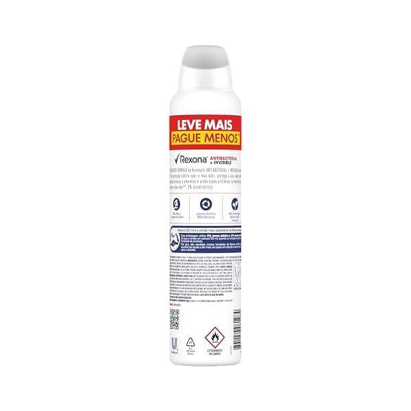 Rexona Antitranspirante Aerossol Antibacterial E Invisible 250Ml Leve Mais Pague Menos (A Embalagem Pode Variar) - Imagem 4