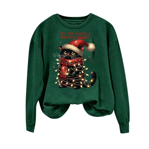 Suéter feo de Navidad para mujer con estampado de gato para regalar 2