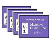 Cyanslen 4 Pcs Mahjong Cards 2026, Large Print and Easy to Read Cards for Mah Jongg, Mah Jongg Rule Card Set for Mahjong Beginners & Game Nights(Purple)