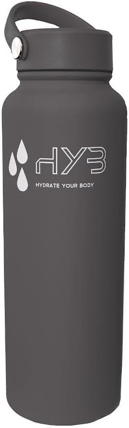 Miniatura 2 de HYB Botella de agua deportiva aislada, 8-12 horas, agua caliente y fría, aspiradora de boca ancha de gran capacidad, botella térmica para niños y