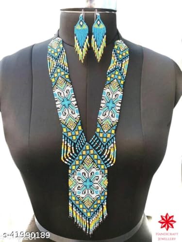 Joyería ucraniana tradicional de cuentas hecha a mano con collar y pendientes Gerdan 2