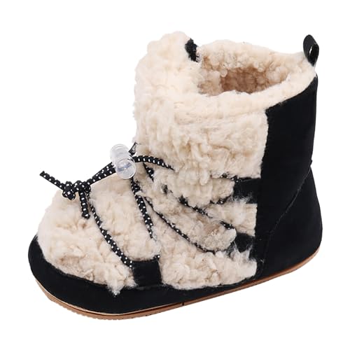 Generisch Chaussons pour bébé - Chaussons pour fille et garçon - Sol dur moelleux - Bottes d'hiver - Chaussettes de marche confortables pour bébé, Noir ,...