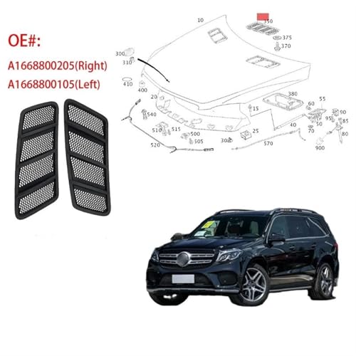 Grilles avant de ventilation capot pour Benz ML GL GLE - 3