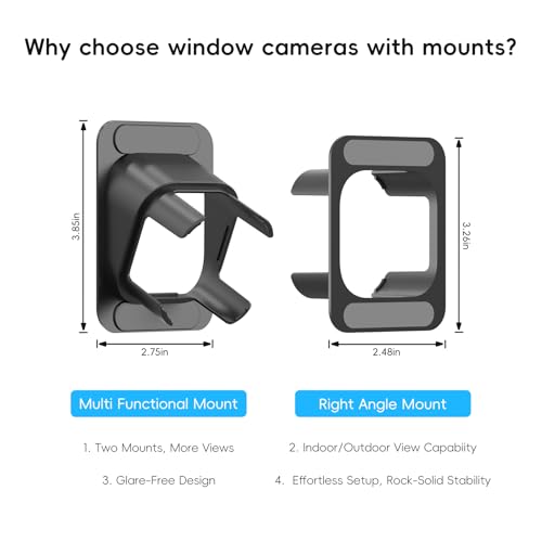 Image of ANYQOO Window Camera 3MP 2K, Window Cameras for Home Security, 2.4GHz & 5GHz WiFi Camera for Home Security, ChroMax AI Color Night Vision, Person /Motion Detection, 24 /7 Recording, Easy Install (2Pack)