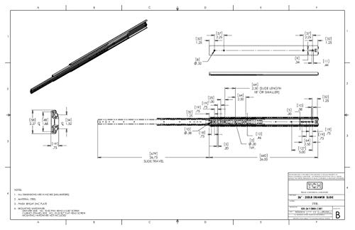 TCH Hardware 26 Inch Heavy Duty 250 lb Steel Drawer Slides - 3/4" Wide - Full Extension with Over Travel | Side Mount Ball Bearing Drawer Rails - Thumbnail 2