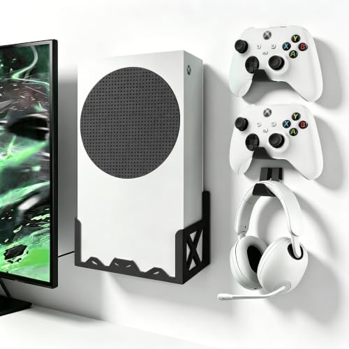 Image of Wall Mount Kit for Xbox Series S,Steel Mount Includes Detachable Controller Holder and Headphone Stand （NOT for Xbox ONE S）