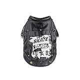 YuxahiugGYFU Hundekleidung, Hundewintermantel wasserdichte Hundekleidung-Haustier-Lederjacke, Herbst und Winter Fashion Stattliche Haustier-Lederjacke, Hund und Katze warmer Mantel Geeignet for Outdoo
