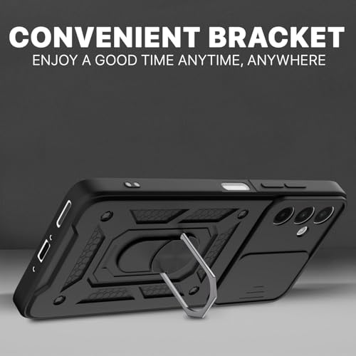 Image of Luxe Back Cover for Samsung F17 5G / Samsung A17 5G / Samsung A26 5G | D10 Tough Armor Case | Sliding Camera Shield | 360 Protection | Kickstand Ring Holder | Military-Grade Shockproof Bumper