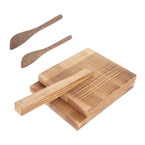 Happyyami 1 Set Wooden Dough Presser Dumpling Maker Tool Set Dumpling Skin Pressing Plate