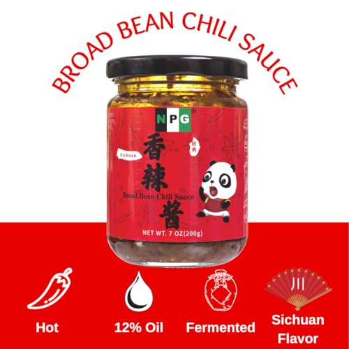NPG Sichuan Broad Bean Chili Sauce with Sichuan Peppercorns 7 Oz, Spicy and Tingling Chili Noodle Sauce with Broad Bean Paste, Ready to Eat for Topping, Dipping, and Cooking - Thumbnail 2
