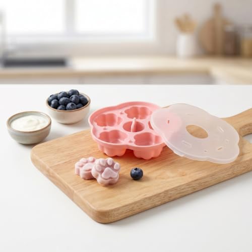 Molde silicona huellas para hielo con tapa miniatura 2